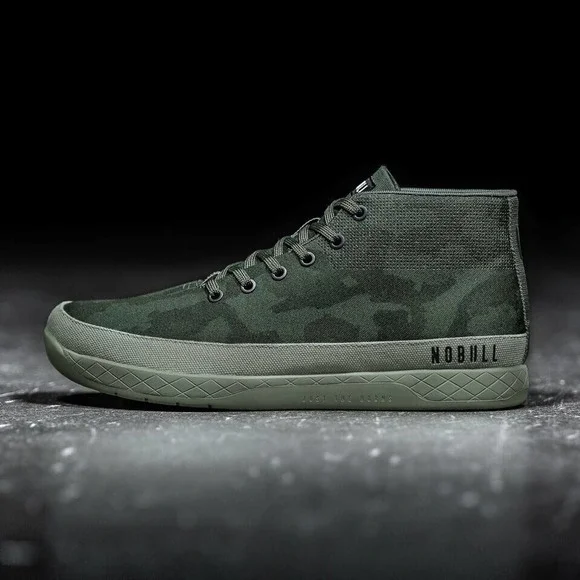 NoBull Forest Camo Canvas Mid Trainer Sneakers Green Shoes Men's 13 Rare HTF - Picture 3 of 15